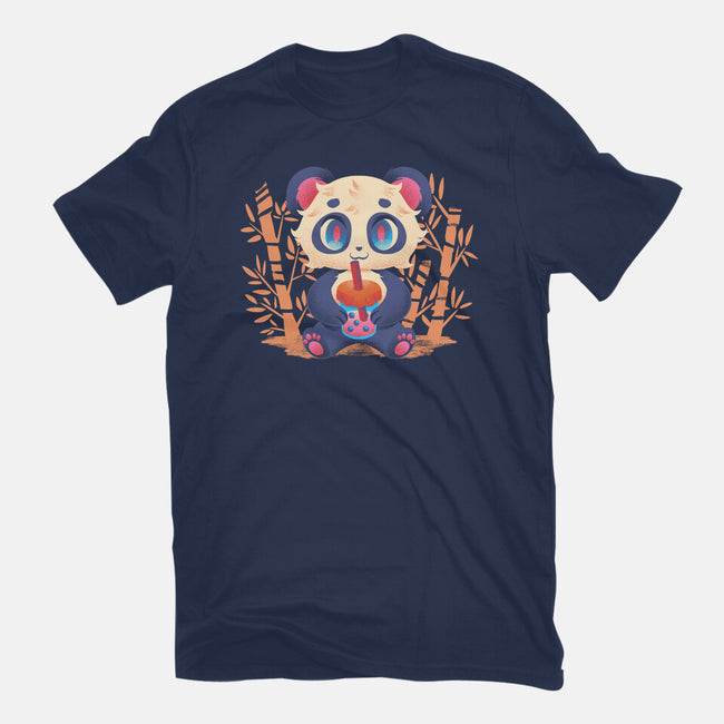 Bubble Tea Panda-Unisex-Basic-Tee-FunkVampire