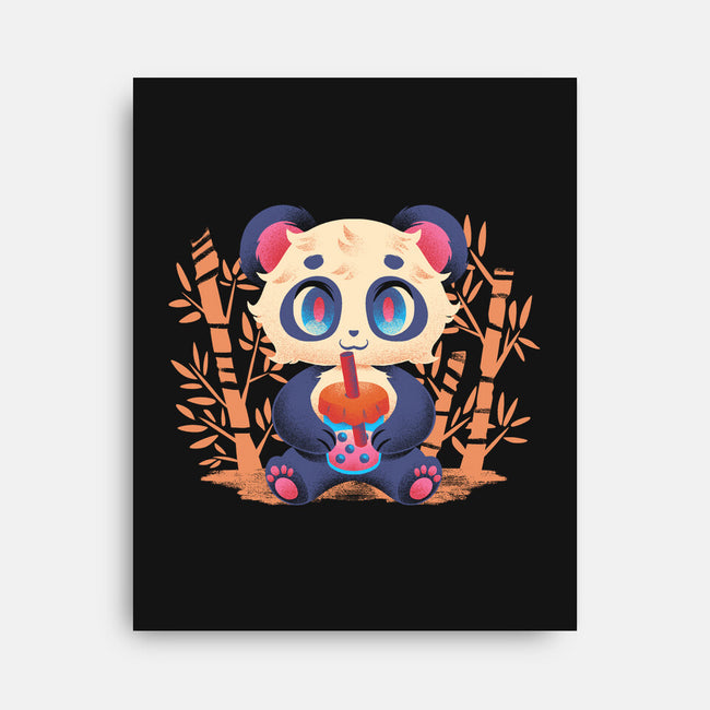 Bubble Tea Panda-None-Stretched-Canvas-FunkVampire