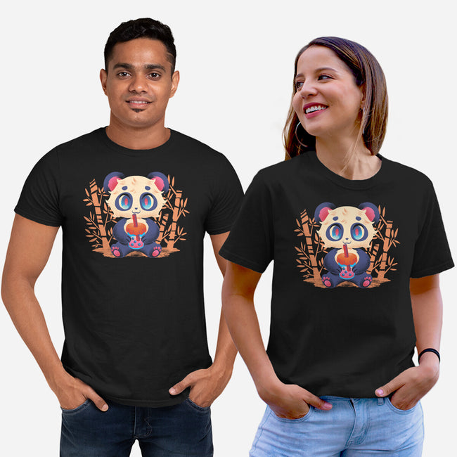 Bubble Tea Panda-Unisex-Basic-Tee-FunkVampire