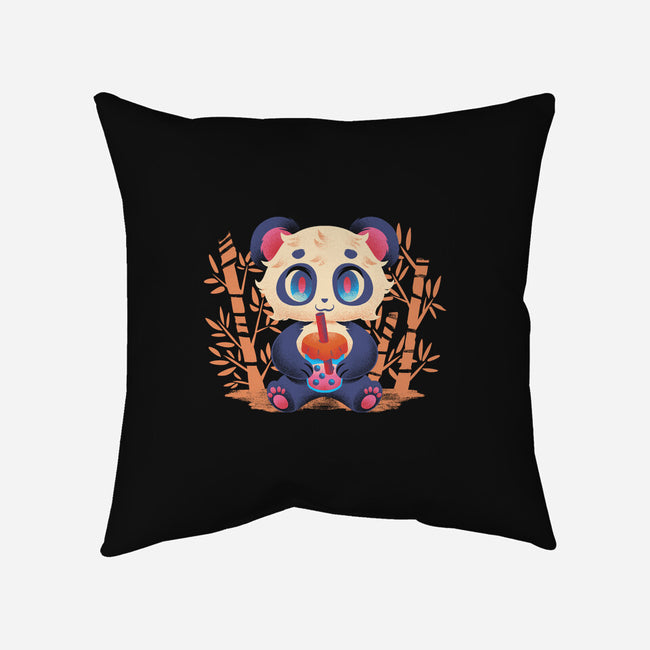 Bubble Tea Panda-None-Removable Cover w Insert-Throw Pillow-FunkVampire