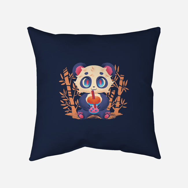 Bubble Tea Panda-None-Removable Cover w Insert-Throw Pillow-FunkVampire