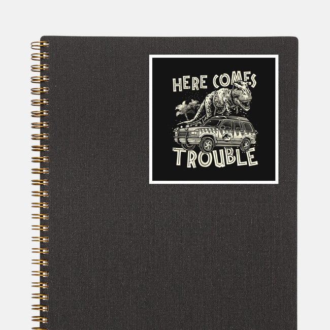 Here Comes Trouble-None-Glossy-Sticker-momma_gorilla