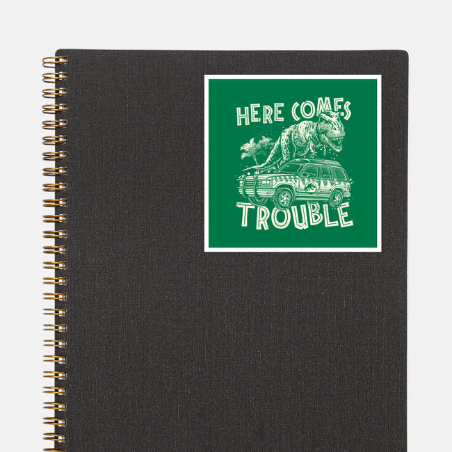 Here Comes Trouble-None-Glossy-Sticker-momma_gorilla