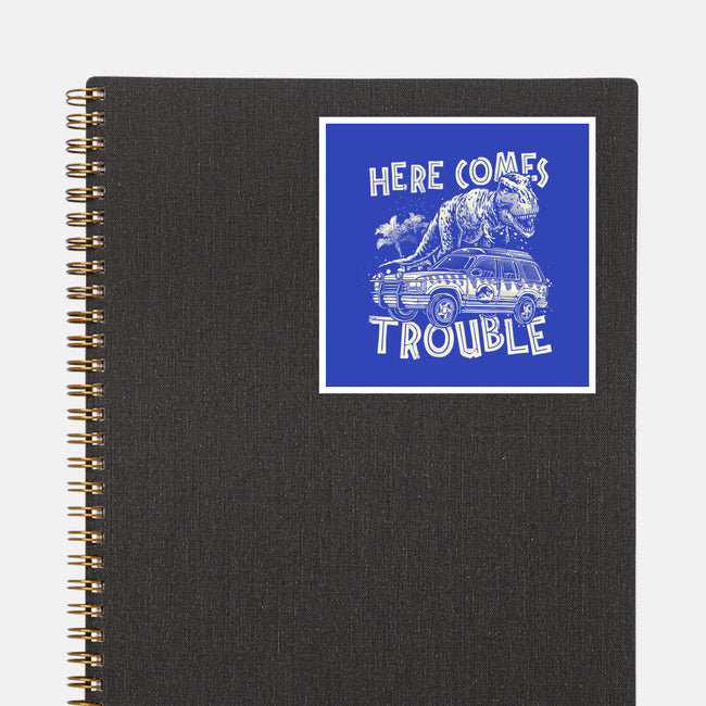 Here Comes Trouble-None-Glossy-Sticker-momma_gorilla