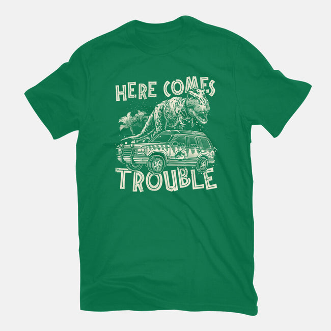 Here Comes Trouble-Womens-Basic-Tee-momma_gorilla