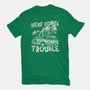 Here Comes Trouble-Unisex-Basic-Tee-momma_gorilla
