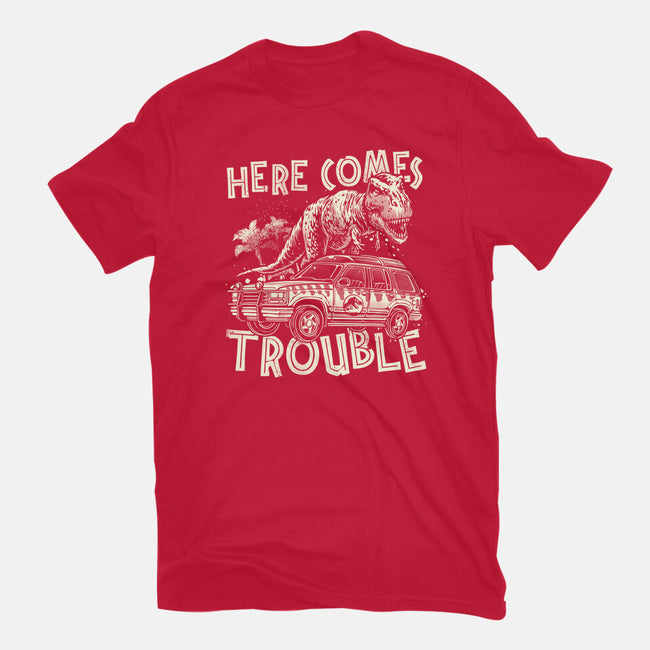 Here Comes Trouble-Womens-Basic-Tee-momma_gorilla