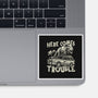 Here Comes Trouble-None-Glossy-Sticker-momma_gorilla