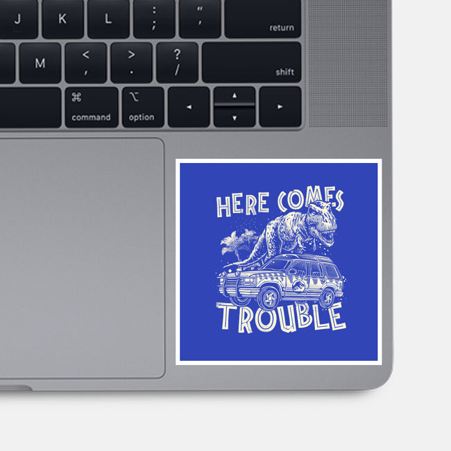 Here Comes Trouble-None-Glossy-Sticker-momma_gorilla