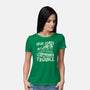 Here Comes Trouble-Womens-Basic-Tee-momma_gorilla