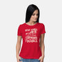 Here Comes Trouble-Womens-Basic-Tee-momma_gorilla