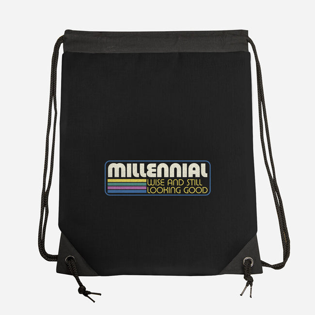 Millennial Vintage Quote-None-Drawstring-Bag-Studio Mootant