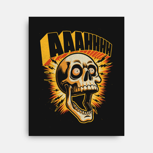 Skull Anxiety Scream-None-Stretched-Canvas-Studio Mootant