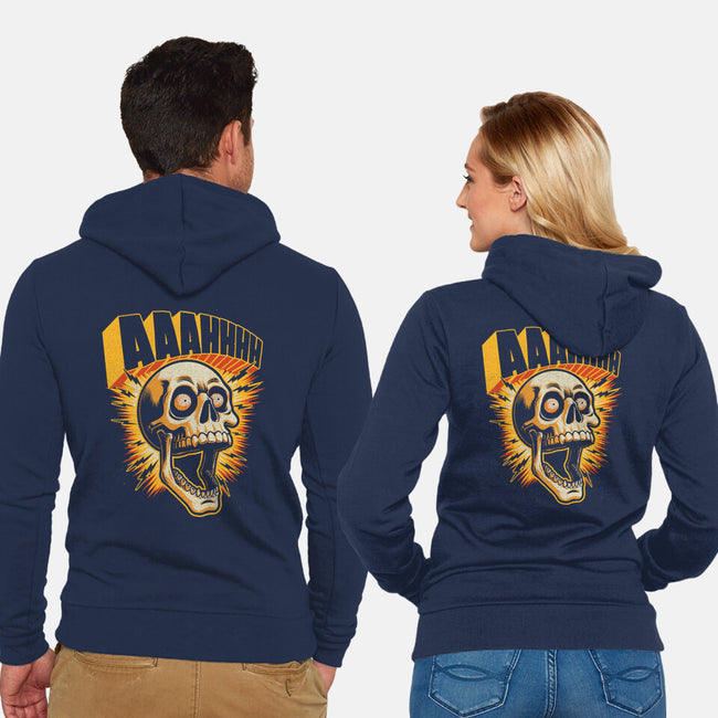Skull Anxiety Scream-Unisex-Zip-Up-Sweatshirt-Studio Mootant