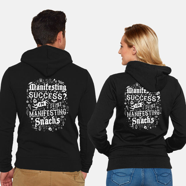 Manifesting Snacks-Unisex-Zip-Up-Sweatshirt-Nemons