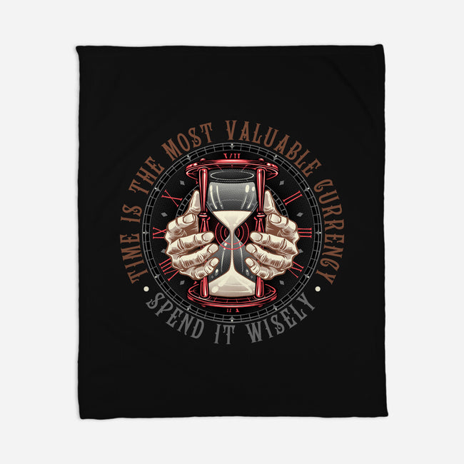 Time Is Currency-None-Fleece-Blanket-momma_gorilla