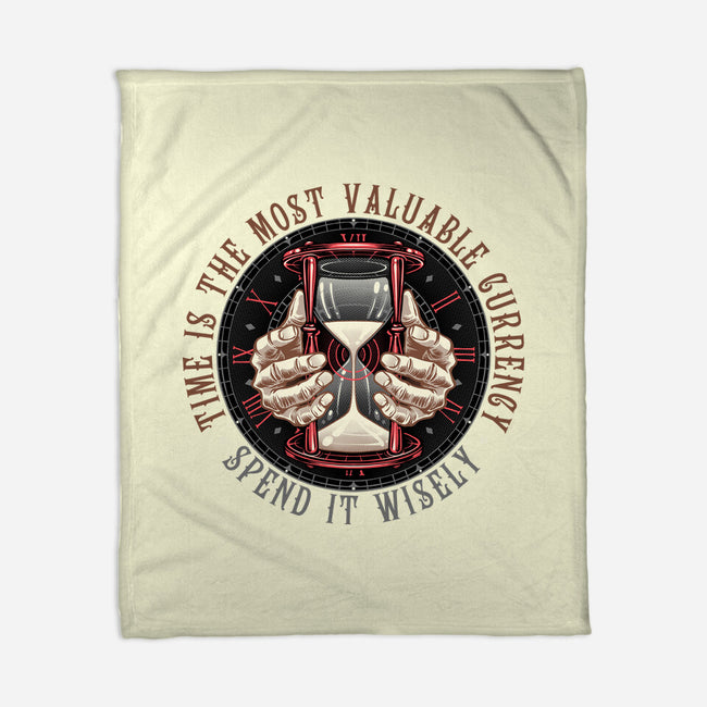Time Is Currency-None-Fleece-Blanket-momma_gorilla