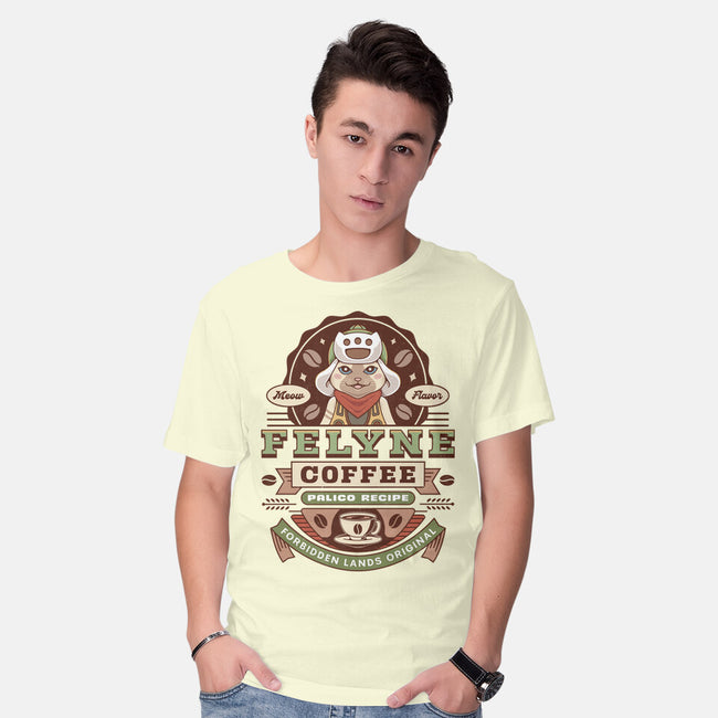 Felyne Palico Coffee Vintage-Mens-Basic-Tee-LAGELANTEE