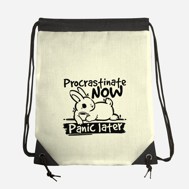 Procrastinate Now Panic Later-None-Drawstring-Bag-NemiMakeit