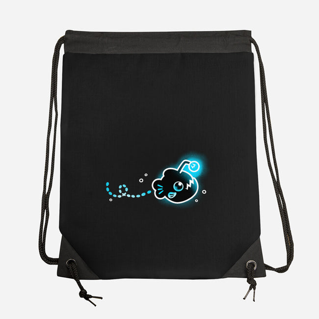 Swimming Anglerfish-None-Drawstring-Bag-NemiMakeit