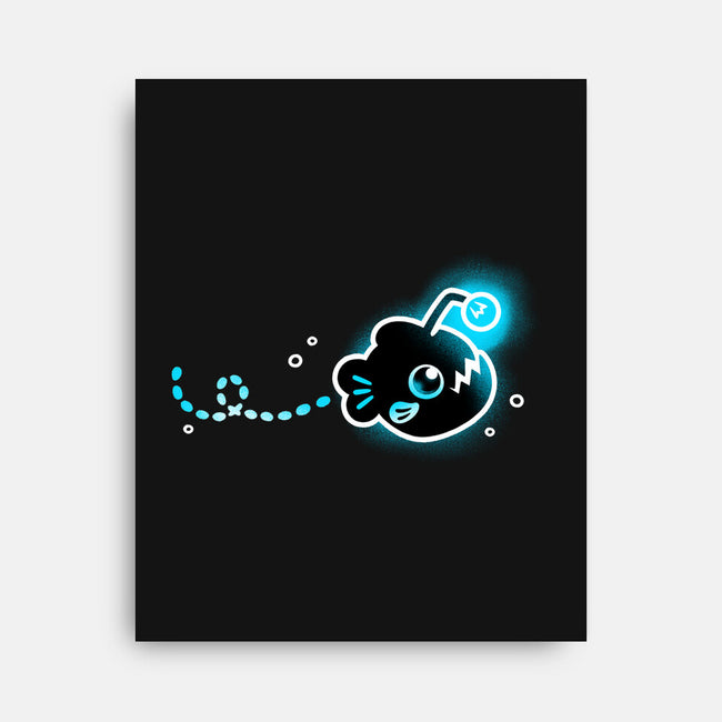 Swimming Anglerfish-None-Stretched-Canvas-NemiMakeit