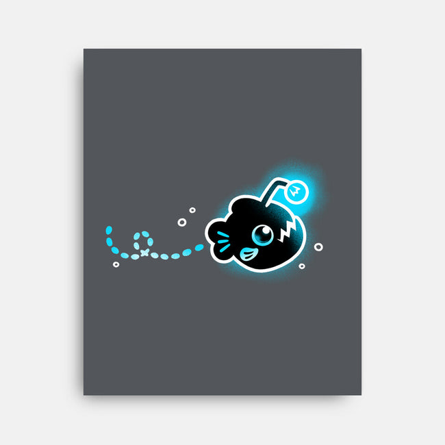 Swimming Anglerfish-None-Stretched-Canvas-NemiMakeit