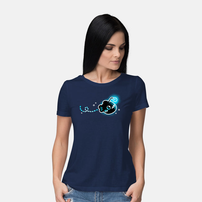Swimming Anglerfish-Womens-Basic-Tee-NemiMakeit