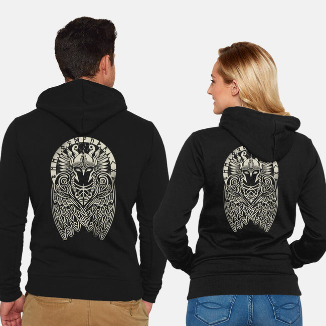Valkyrie Warrior-Unisex-Zip-Up-Sweatshirt-NemiMakeit