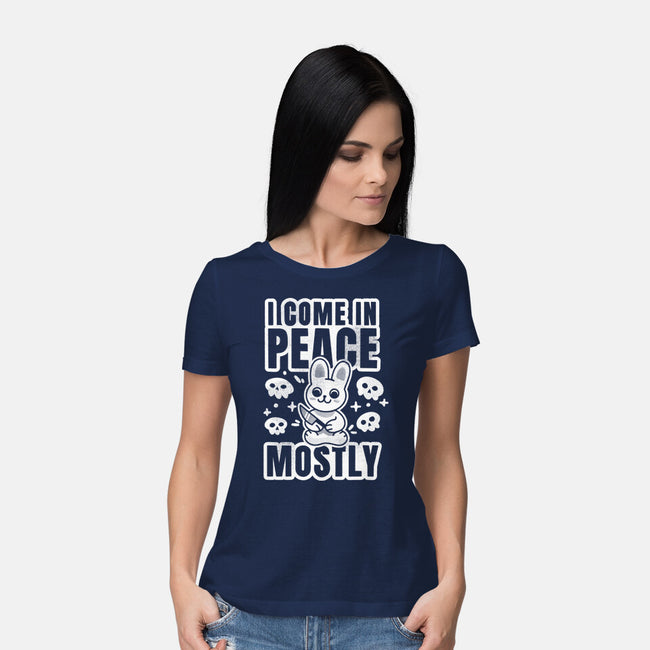 I Come In Peace Mostly-Womens-Basic-Tee-FunkVampire