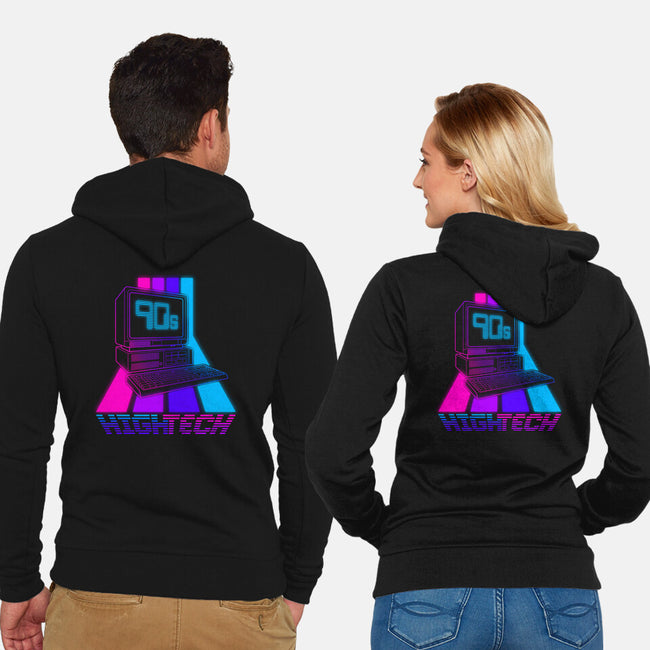 90s High Tech-Unisex-Zip-Up-Sweatshirt-Getsousa!