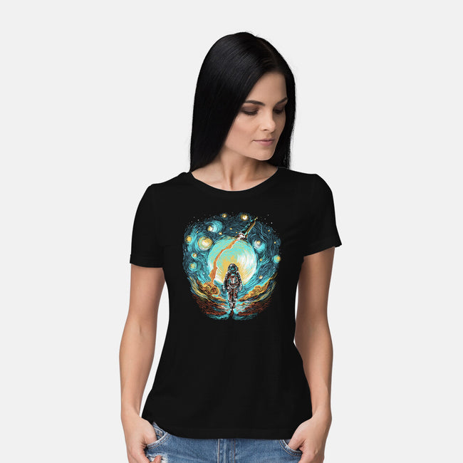 Starry Walk-Womens-Basic-Tee-zascanauta