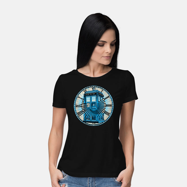 Time Travel In A Box-Womens-Basic-Tee-momma_gorilla