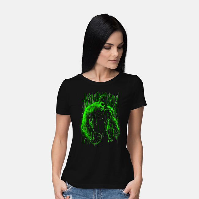 The Big Guy Under The Rain-Womens-Basic-Tee-kharmazero