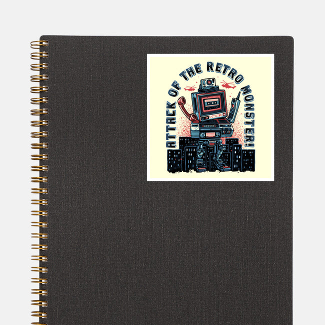 Attack Of The Retro Monster-None-Glossy-Sticker-momma_gorilla
