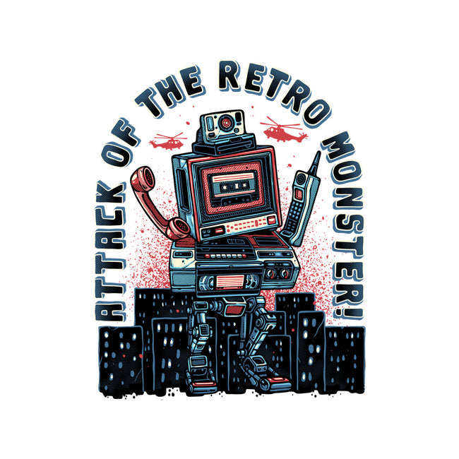 Attack Of The Retro Monster-None-Drawstring-Bag-momma_gorilla