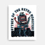 Attack Of The Retro Monster-None-Stretched-Canvas-momma_gorilla