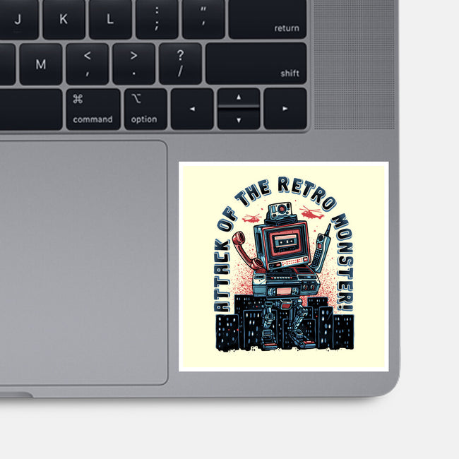 Attack Of The Retro Monster-None-Glossy-Sticker-momma_gorilla