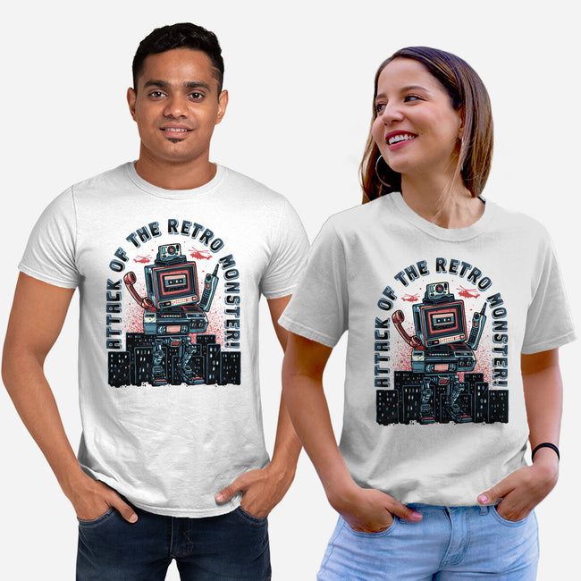 Attack Of The Retro Monster-Unisex-Basic-Tee-momma_gorilla