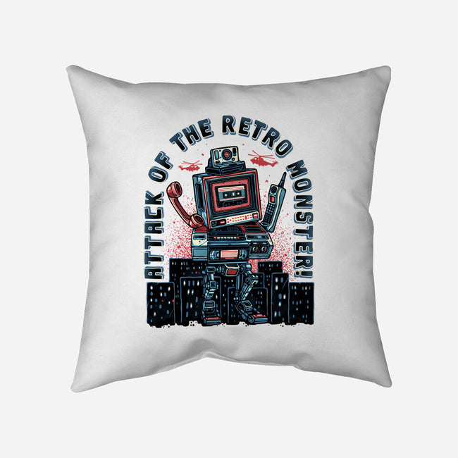 Attack Of The Retro Monster-None-Removable Cover w Insert-Throw Pillow-momma_gorilla