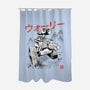 EcoBot Sumi-E-None-Polyester-Shower Curtain-Astrobot Invention