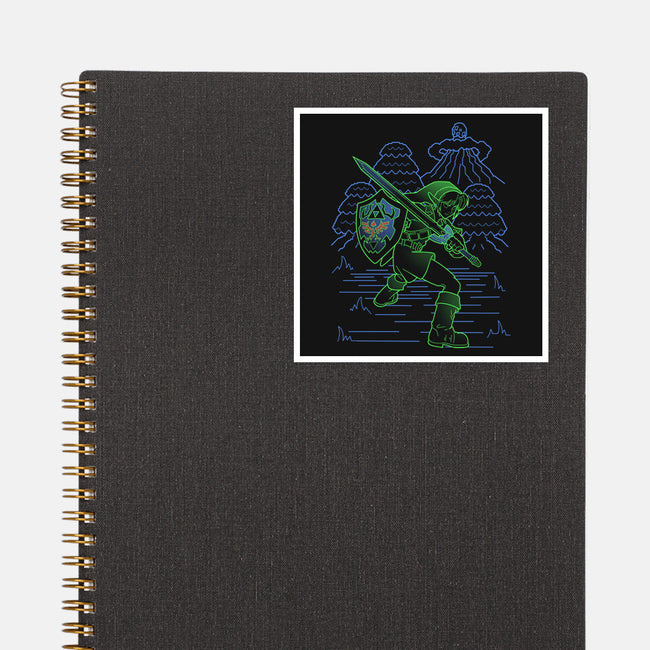 Neon Line-Art Hyrule Savior-None-Glossy-Sticker-Astrobot Invention