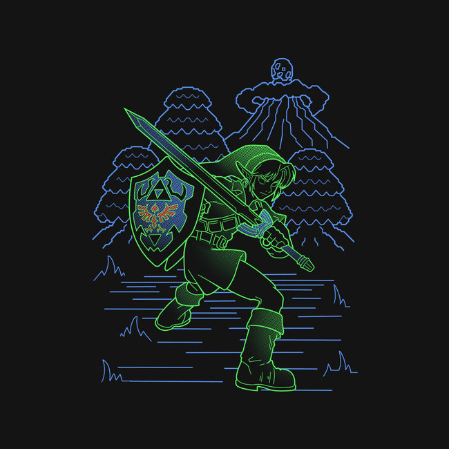 Neon Line-Art Hyrule Savior-None-Stretched-Canvas-Astrobot Invention