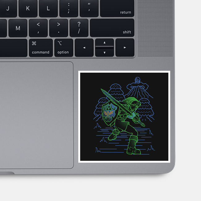 Neon Line-Art Hyrule Savior-None-Glossy-Sticker-Astrobot Invention