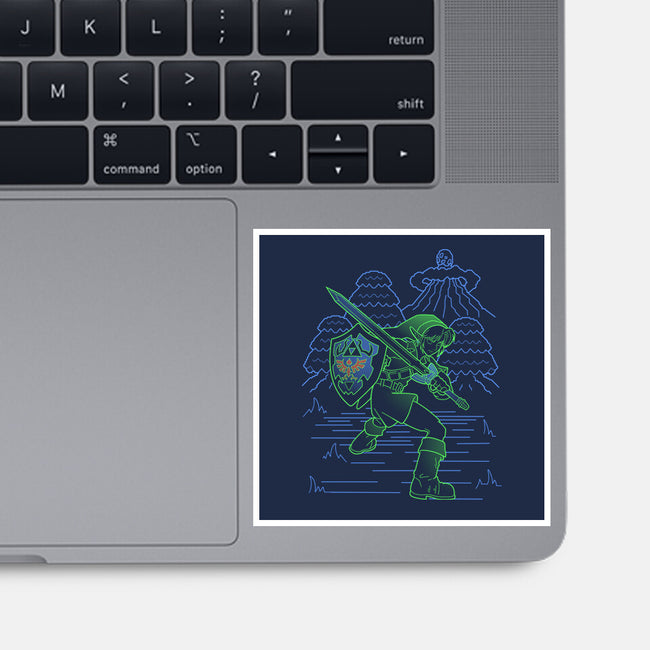 Neon Line-Art Hyrule Savior-None-Glossy-Sticker-Astrobot Invention