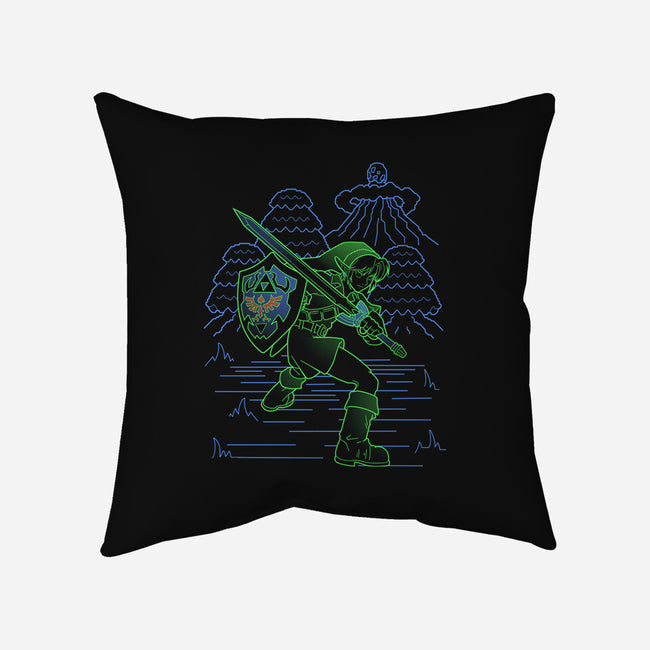 Neon Line-Art Hyrule Savior-None-Removable Cover w Insert-Throw Pillow-Astrobot Invention