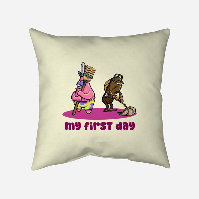 My First Day-None-Removable Cover w Insert-Throw Pillow-nickzzarto