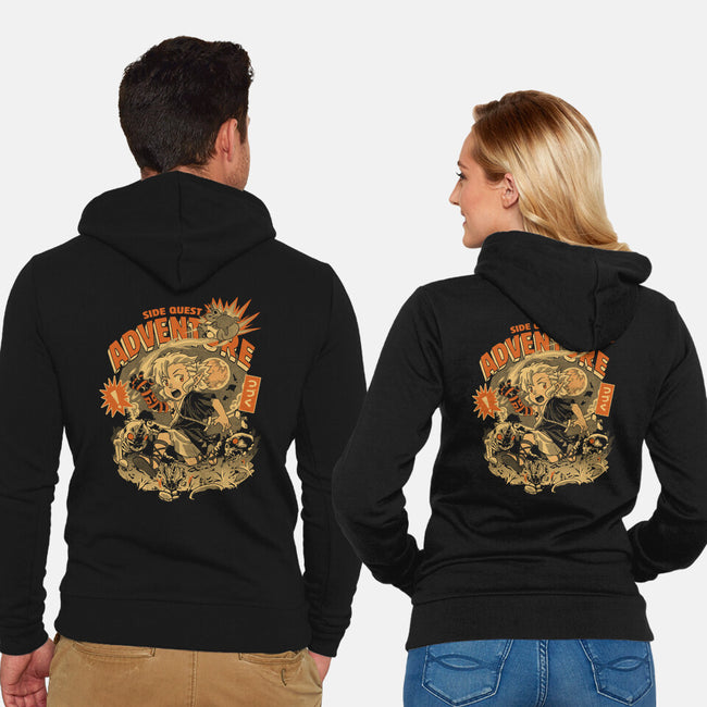 Side Quest Adventure-Unisex-Zip-Up-Sweatshirt-Estudio Horta