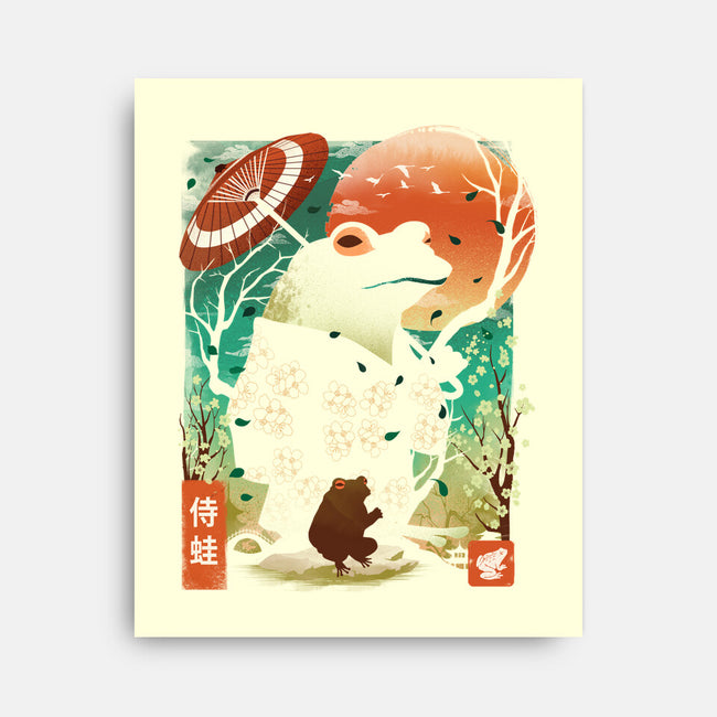 Frog Garden-None-Stretched-Canvas-dandingeroz