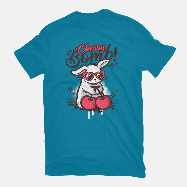 Cherry Bomb Bunny-Womens-Basic-Tee-NemiMakeit