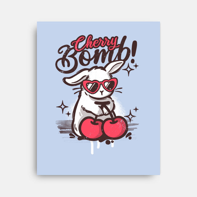 Cherry Bomb Bunny-None-Stretched-Canvas-NemiMakeit